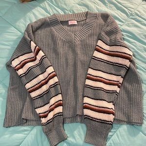 Pink Lily Striped Sweater NWOT